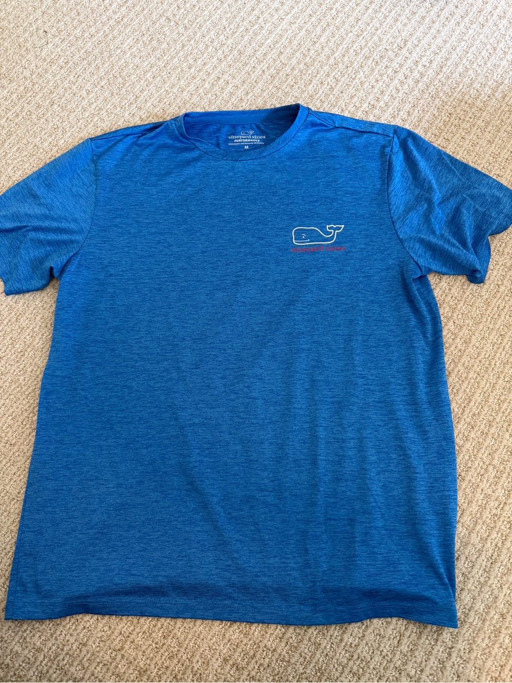 Vineyard Vines Men's Heather Blue Whale Chest Logo Tee